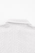 Cable Texture Button Front Puff Sleeve Shacket